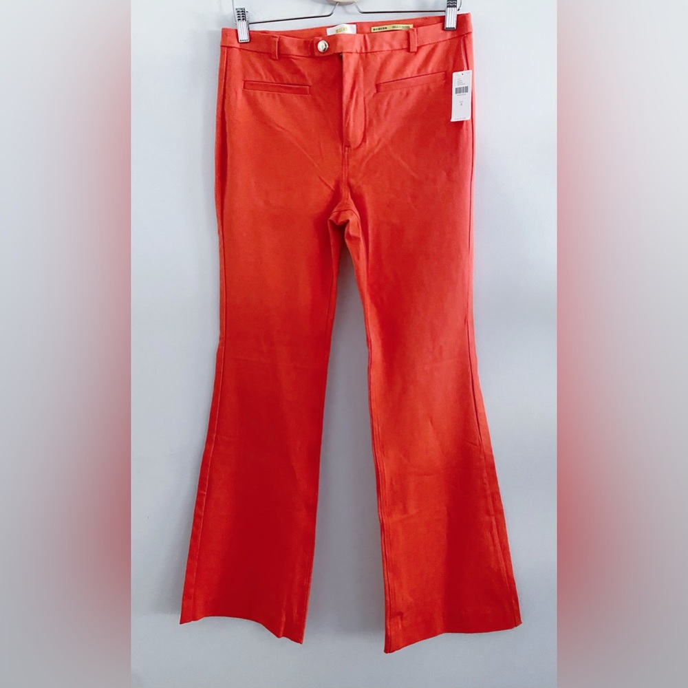 anthropologie MAEVE Stretch Bootcut Trouser SIZE 8 red new nwt - Picture 5 of 6